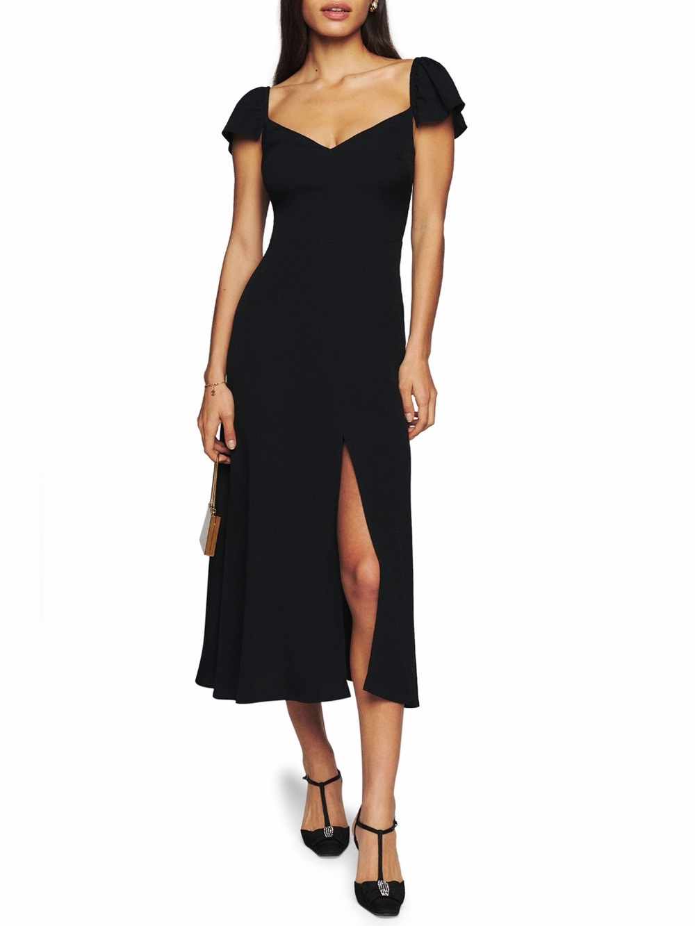 NWT / Reformation Baxley Flutter Sleeve Midi Dress